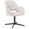ARMLEHNSTUHL  in Eisen Chenille, Leinenoptik  - Beige/Schwarz, KONVENTIONELL, Textil/Metall (61/85/63cm) - MID.YOU