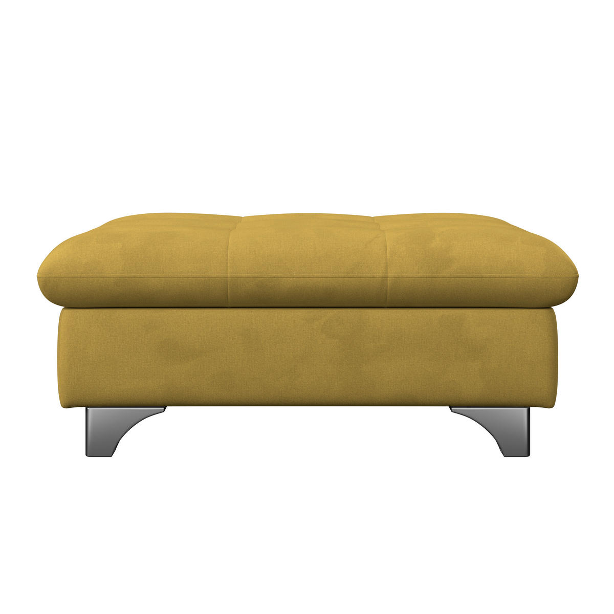 HOCKER Chenille Senfgelb  - Chromfarben/Senfgelb, KONVENTIONELL, Textil/Metall (108/46/108cm) - Livetastic