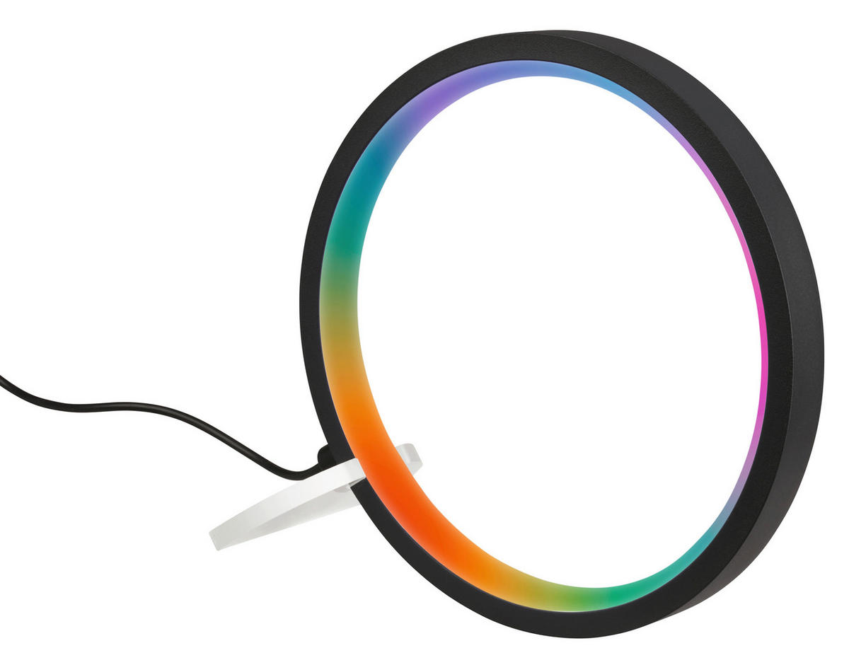 LED ASZTALI LÁMPA - fekete, Basics, műanyag/fém (20/20/2cm)