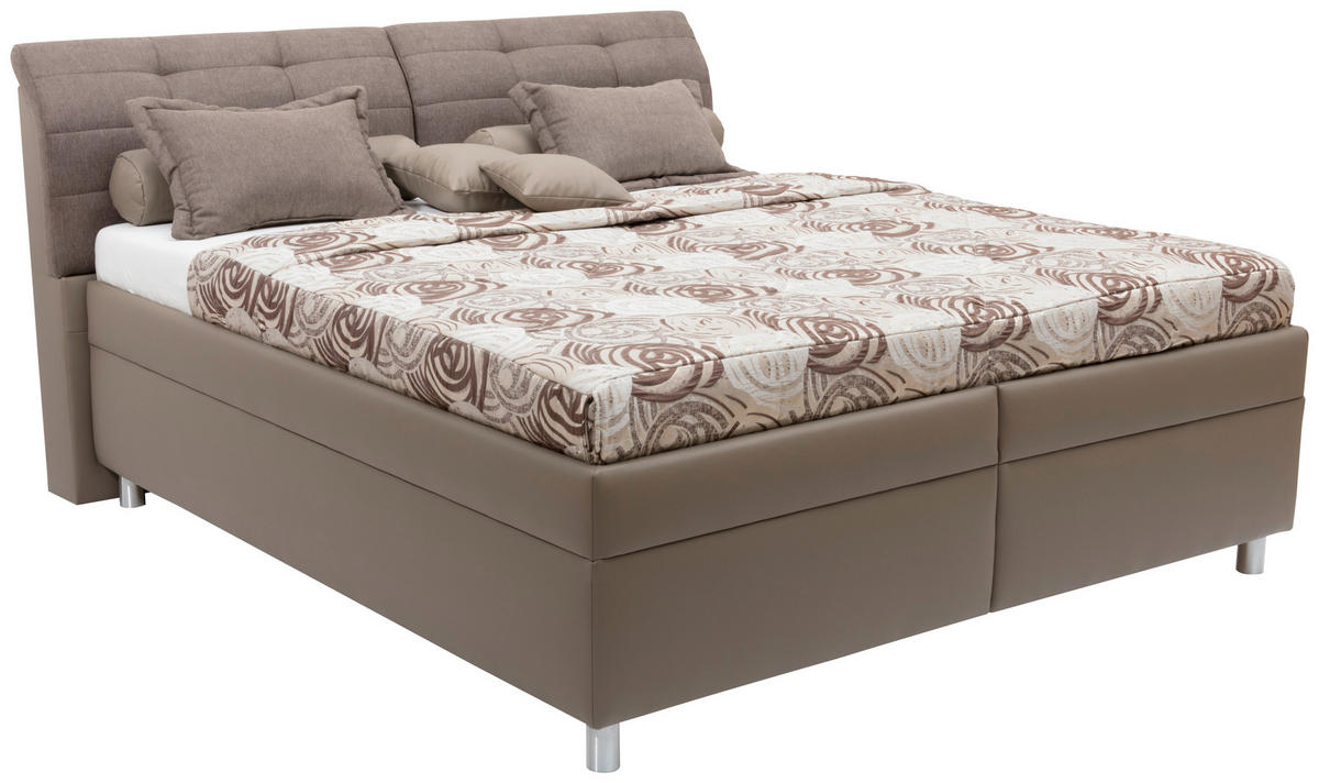 POLSTERBETT 160/200 cm  in Braun  - Alufarben/Braun, Konventionell, Textil (160/200cm) - Esposa