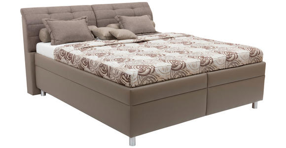 POLSTERBETT Matratze, gepolstertes Kopfteil, Lattenrost Braun 160/200 cm  - Alufarben/Braun, KONVENTIONELL, Textil (160/200cm) - Esposa