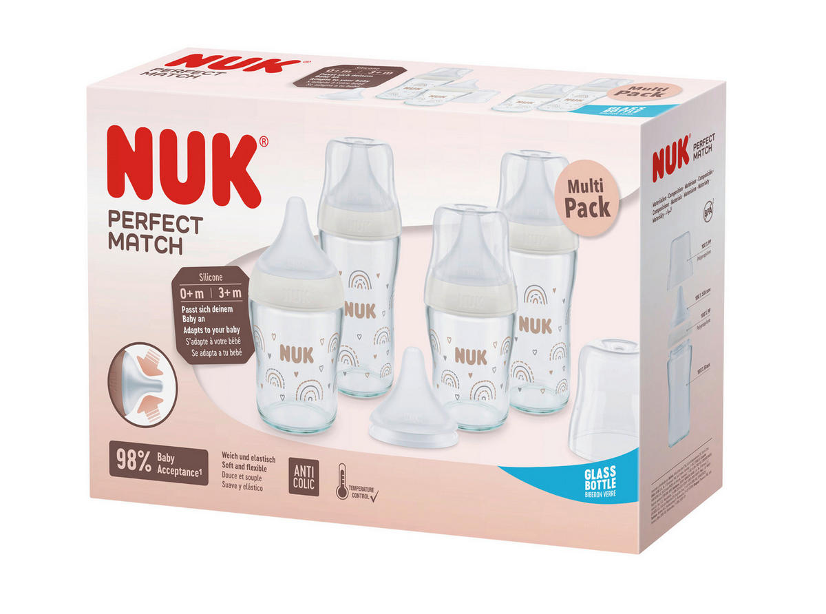 FLÄSCHCHENSET 4-teilig  - Basics (22,3/35,2/9,3cm) - NUK