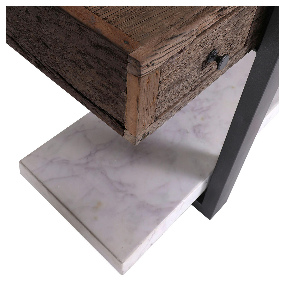KONSOLENTISCH Recyclingholz massiv Anthrazit, Naturfarben, Weiß, Dunkelbraun  - Anthrazit/Dunkelbraun, LIFESTYLE, Holz/Stein (135/45/79cm) - Landscape