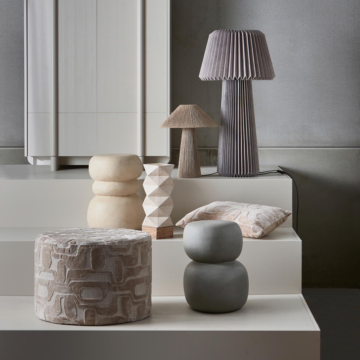 HOCKER in Textil Naturfarben  - Naturfarben, Design, Textil (60/43/60cm) - Livetastic