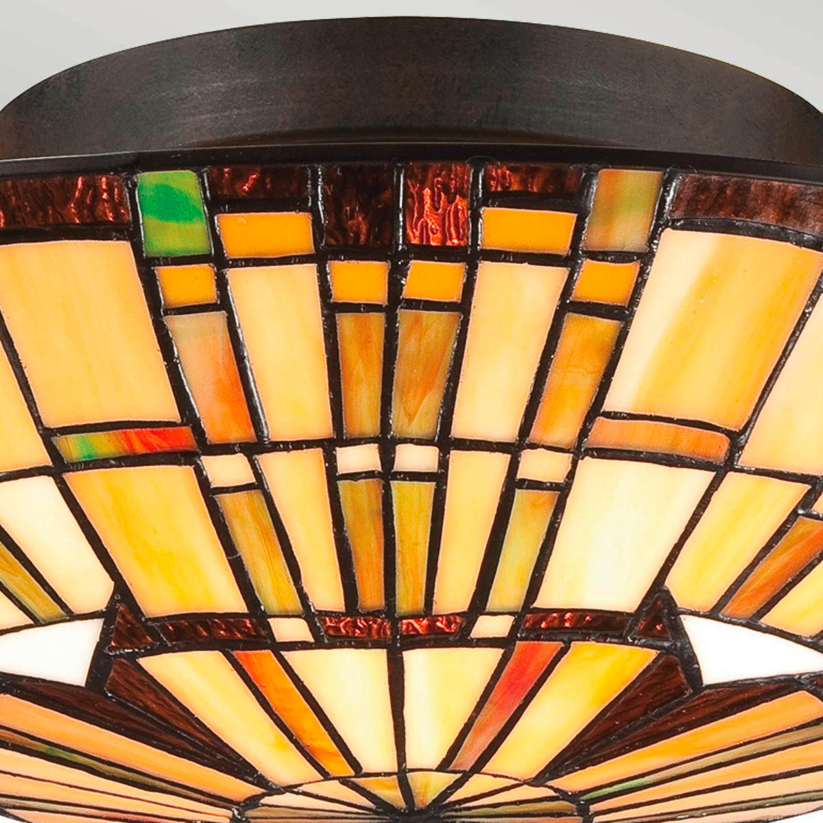 DECKENLEUCHTE  14,6/42,0 cm    - Dunkelbraun/Multicolor, Konventionell, Glas/Metall (14,6/42,0cm) - Elstead Lighting