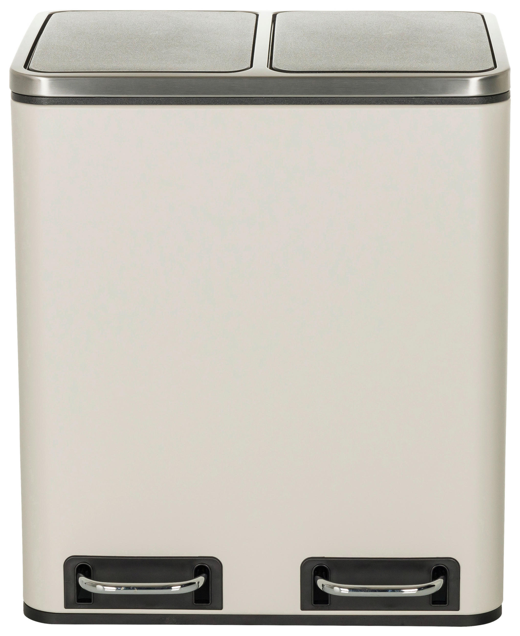 ABFALLSAMMLER 2 x 15 L  - Beige/Schwarz, MODERN, Kunststoff/Metall (41,5/48/32cm) - MID.YOU