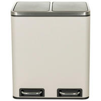 ABFALLSAMMLER 2 x 15 L  - Beige/Schwarz, MODERN, Kunststoff/Metall (41,5/48/32cm) - MID.YOU