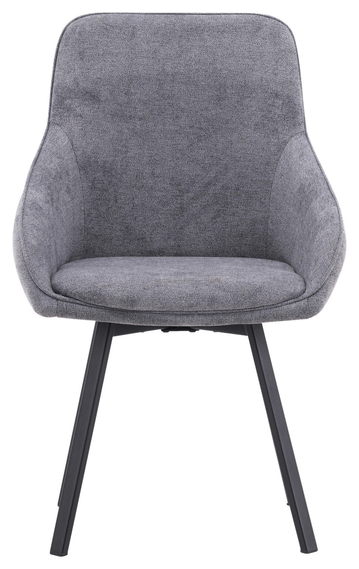 STUHL-SET 2 Stück  in Stahl Textilgeflecht Metall, Textil  - Dunkelgrau/Schwarz, Design, Textil/Metall (55/88/60cm) - Livetastic