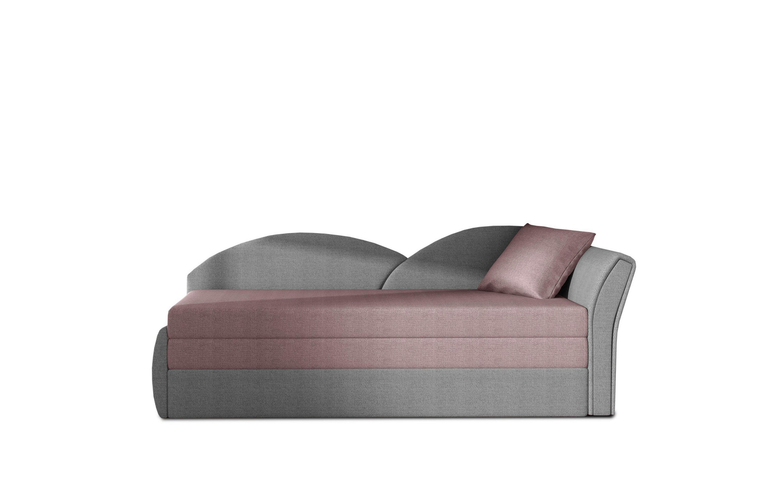 RÉCAMIERE in Webstoff Rosa, Hellgrau  - Erlefarben/Hellgrau, Design, Kunststoff/Textil (218/80cm) - MID.YOU