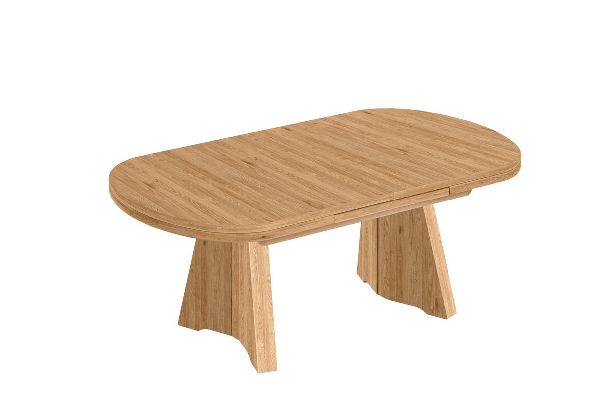 COUCHTISCH in Holz, Metall 125-165,5/71/54-73 cm  - Eichefarben, KONVENTIONELL, Holz/Metall (125-165,5/71/54-73cm) - Venda