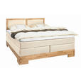 BOXSPRINGBETT 140/200 cm  in Eichefarben, Beige  - Eichefarben/Beige, Design, Holz/Textil (140/200cm) - Linea Natura