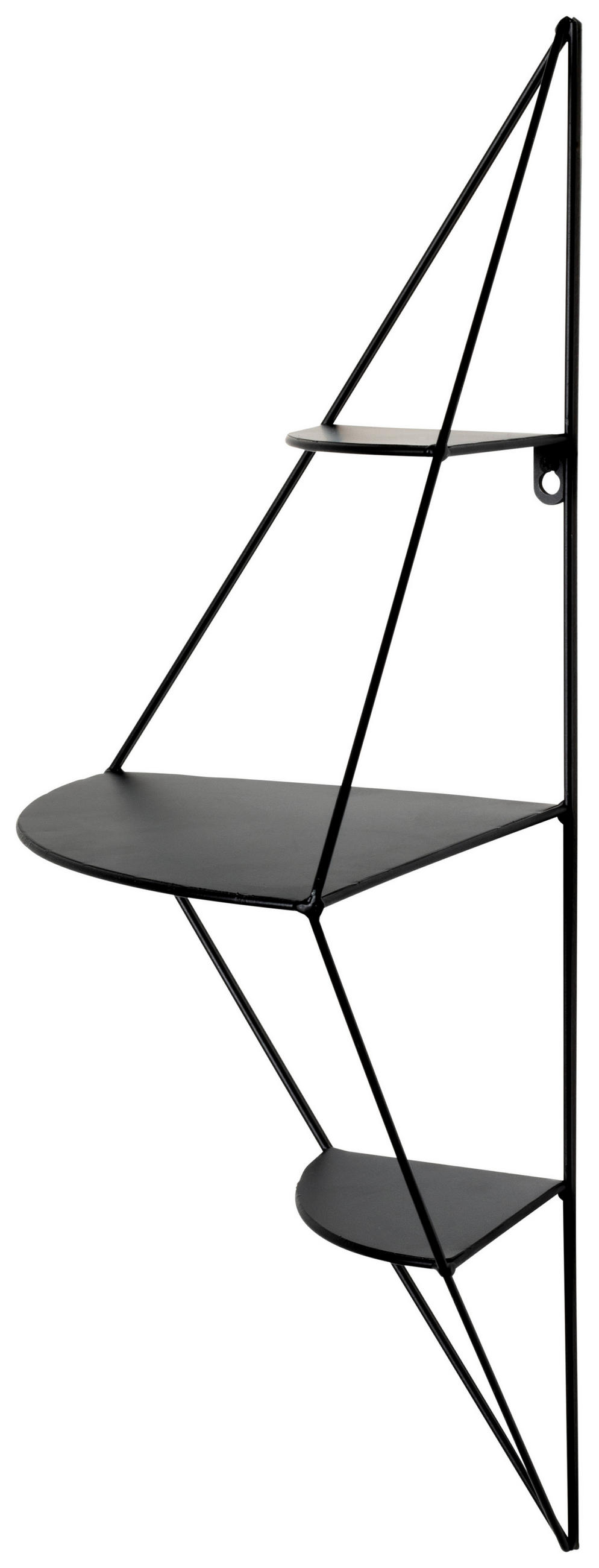 STENSKI REGAL 36/70/26 cm črna  - črna, Konvencionalno, kovina (36/70/26cm) - Carryhome