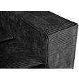 BIGSOFA in Flachgewebe Schwarz  - Chromfarben/Schwarz, KONVENTIONELL, Textil/Metall (256/68/122cm) - Carryhome