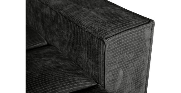 BIGSOFA in Flachgewebe Schwarz  - Chromfarben/Schwarz, KONVENTIONELL, Textil/Metall (256/68/122cm) - Carryhome