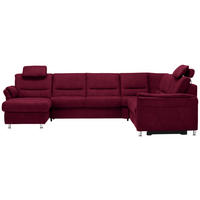 SOFFA i mikrofiber vinröd  - vinröd/aluminiumfärg, Klassisk, metall/textil (173/330/262cm) - Beldomo System
