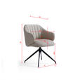 ARMLEHNSTUHL  Sitzfläche 360° drehbar, automatische Rückholfunktion Leinenoptik Echtleder  - Schwarz/Grau, Design, Leder/Textil (60/82/62cm) - Novel