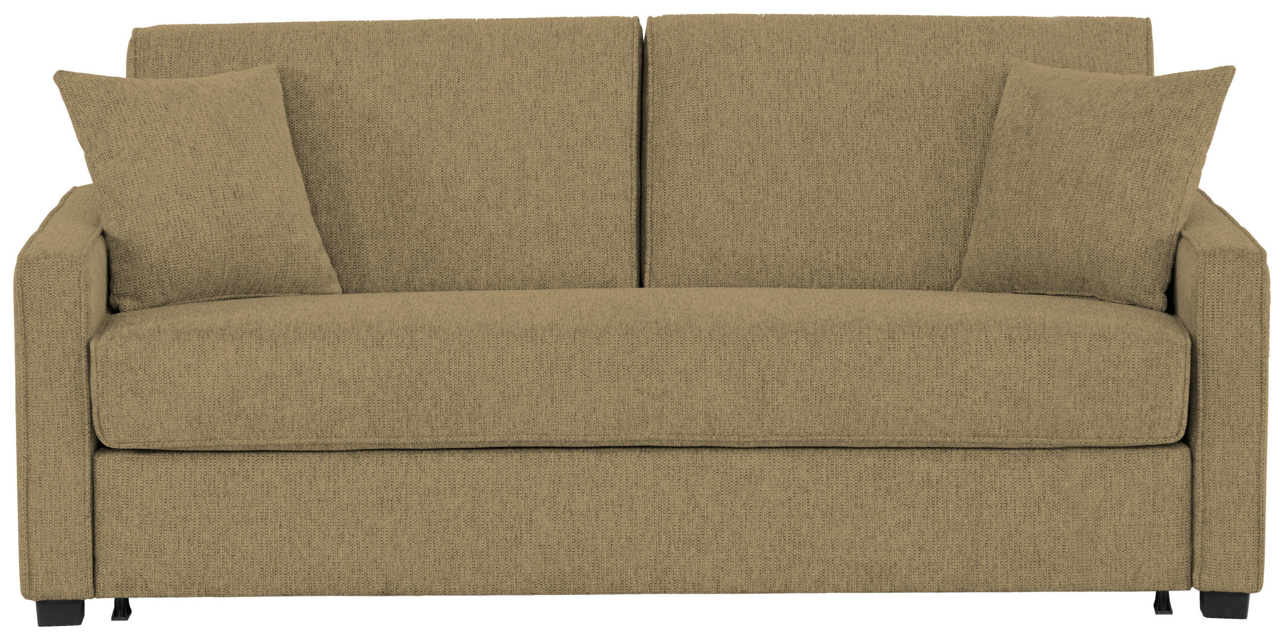SCHLAFSOFA in Textil Olivgrün  - Schwarz/Olivgrün, Design, Kunststoff/Textil (186/83/100cm) - Livetastic
