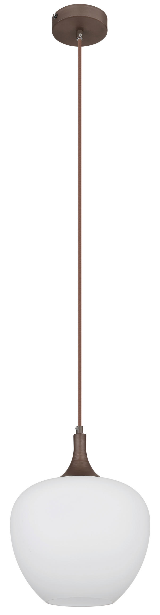 HÄNGELEUCHTE 24/120 cm    - Opal/Braun, Konventionell, Glas/Textil (24/120cm) - Globo