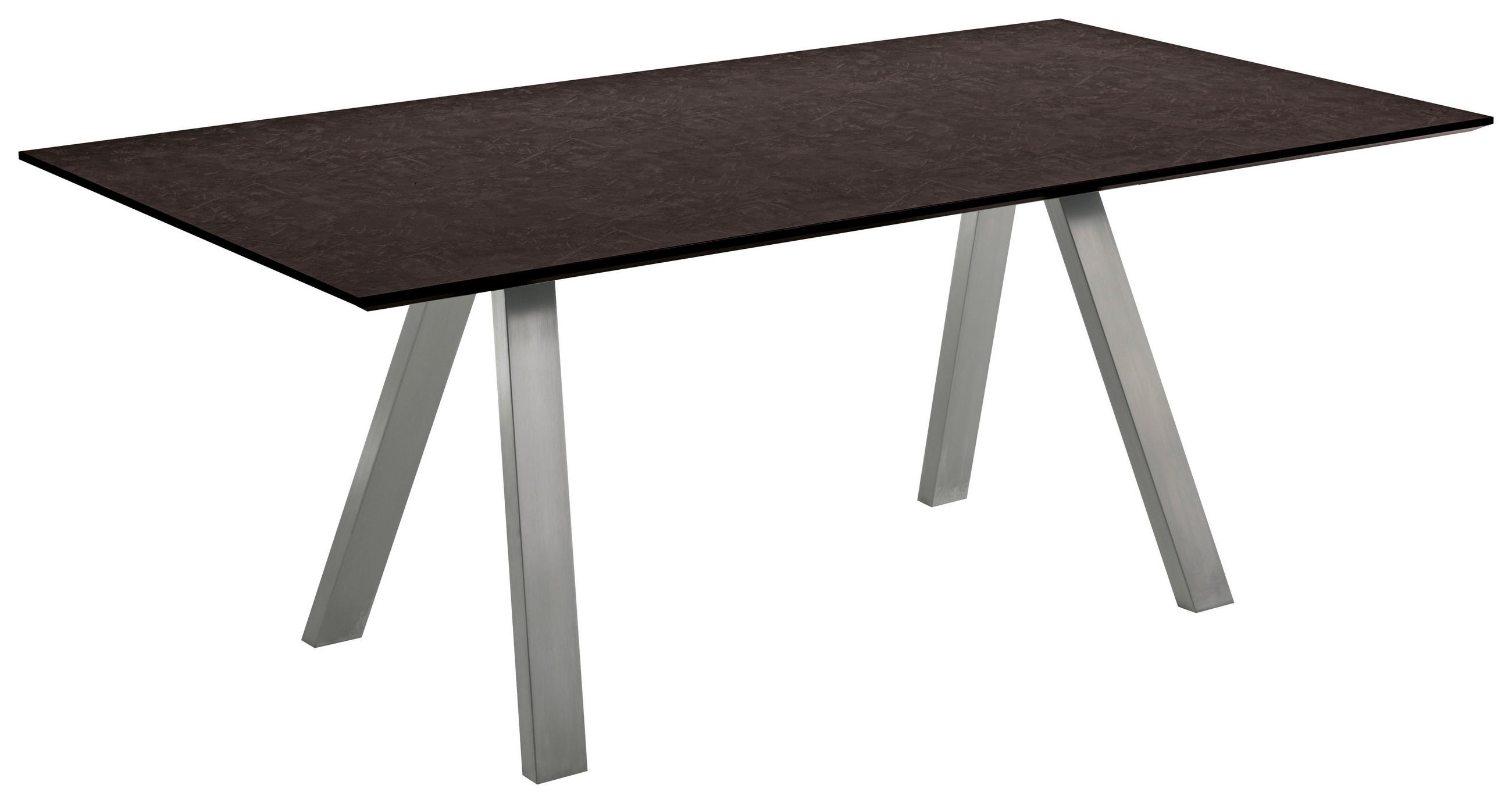 ESSTISCH 140/90/75 cm Nachbildung  Metall, Holzwerkstoff in verschiedenen Größen erhältlich, Variantenauswahl rechteckig Schwarz, Edelstahlfarben, Goldfarben  - Edelstahlfarben/Goldfarben, Design, Holzwerkstoff/Metall (140/90/75cm) - Venjakob