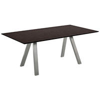 ESSTISCH 140/90/75 cm Nachbildung  Metall, Holzwerkstoff In verschiedenen Grössen erhältlich, Variantenauswahl rechteckig Schwarz, Edelstahlfarben, Goldfarben  - Edelstahlfarben/Goldfarben, Design, Holzwerkstoff/Metall (140/90/75cm) - Venjakob