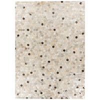 LEDERTEPPICH 80/150 cm Grau, Silberfarben  - Silberfarben/Grau, KONVENTIONELL, Leder/Textil (80/150cm)