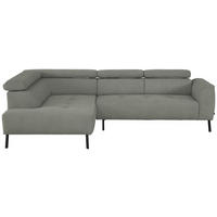ECKSOFA in Struktur Hellgrau  205/280 cm  - Hellgrau/Schwarz, Design, Textil/Metall (205/280cm) - Xora
