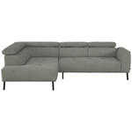 ECKSOFA in Struktur Hellgrau  205/280 cm  - Hellgrau/Schwarz, Design, Textil/Metall (205/280cm) - Xora