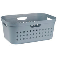 WÄSCHEKORB - Pastellblau, KONVENTIONELL, Kunststoff (38,5/23,3/56,6cm) - Rotho