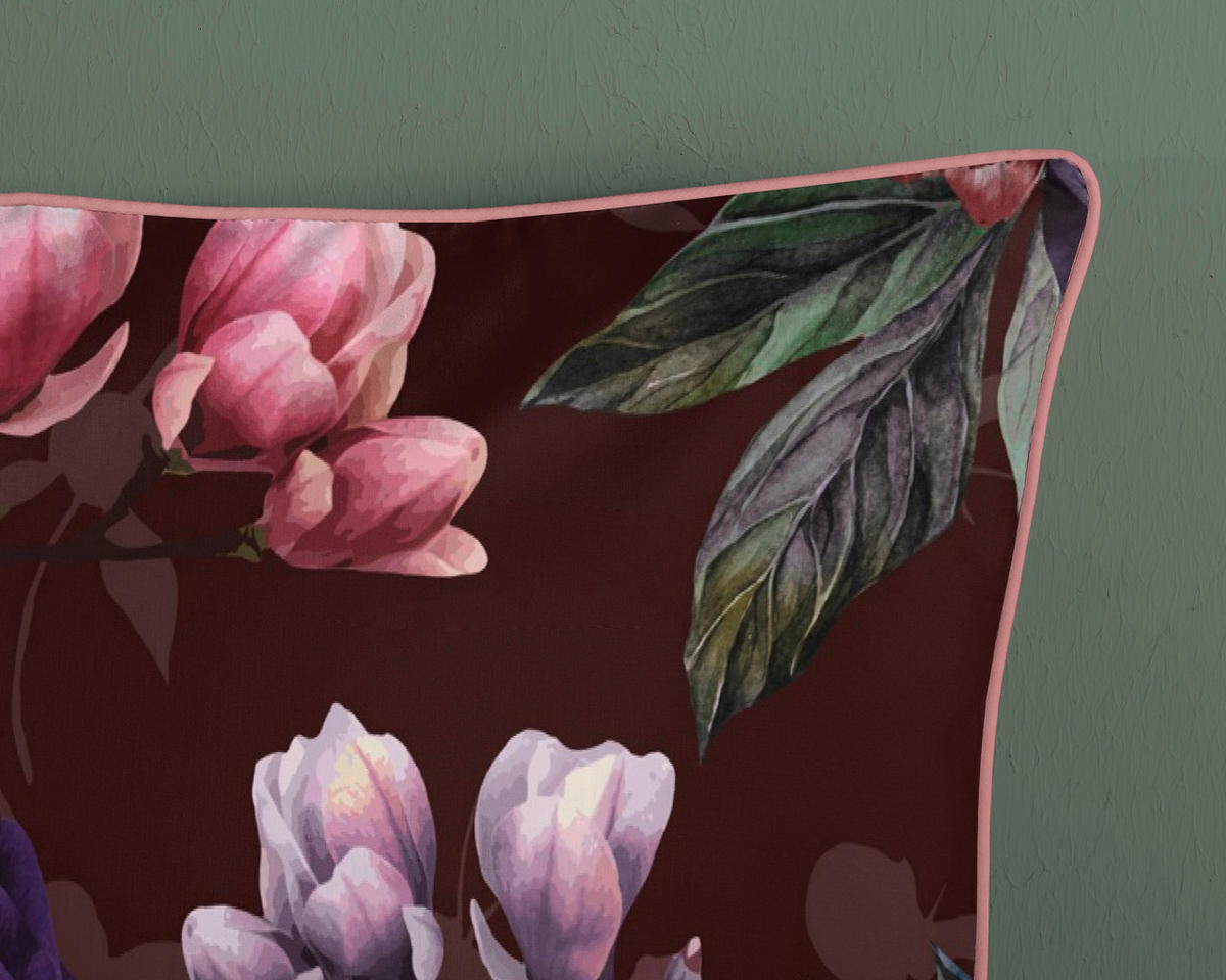 WENDEBETTWÄSCHE Bloomie Satin 155/220 cm  - Bordeaux/Rot, Natur, Textil (155/220cm)