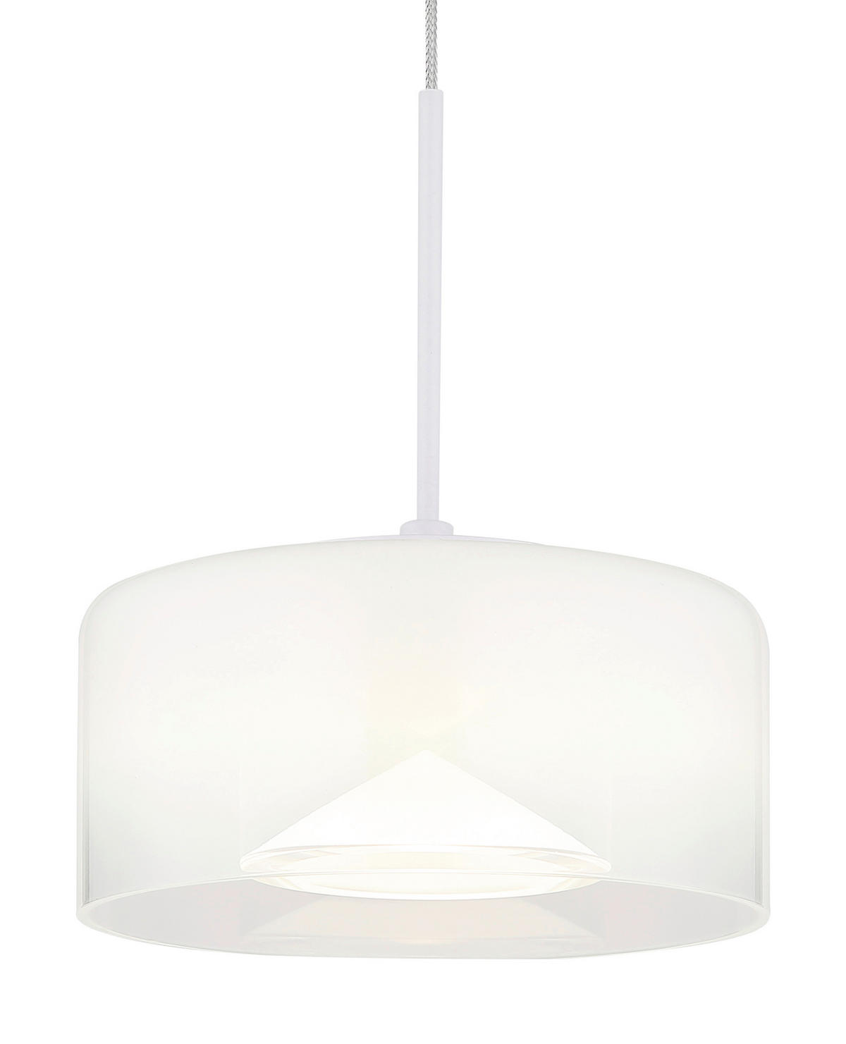 LED-HÄNGELEUCHTE 15/150 cm  - Klar/Opal, Design, Glas/Kunststoff (15/150cm) - Globo