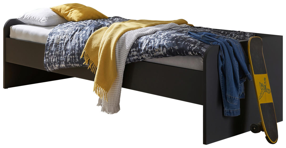 BETT 90/200 cm  in Graphitfarben   - Graphitfarben, Modern, Holzwerkstoff (90/200cm) - MID.YOU