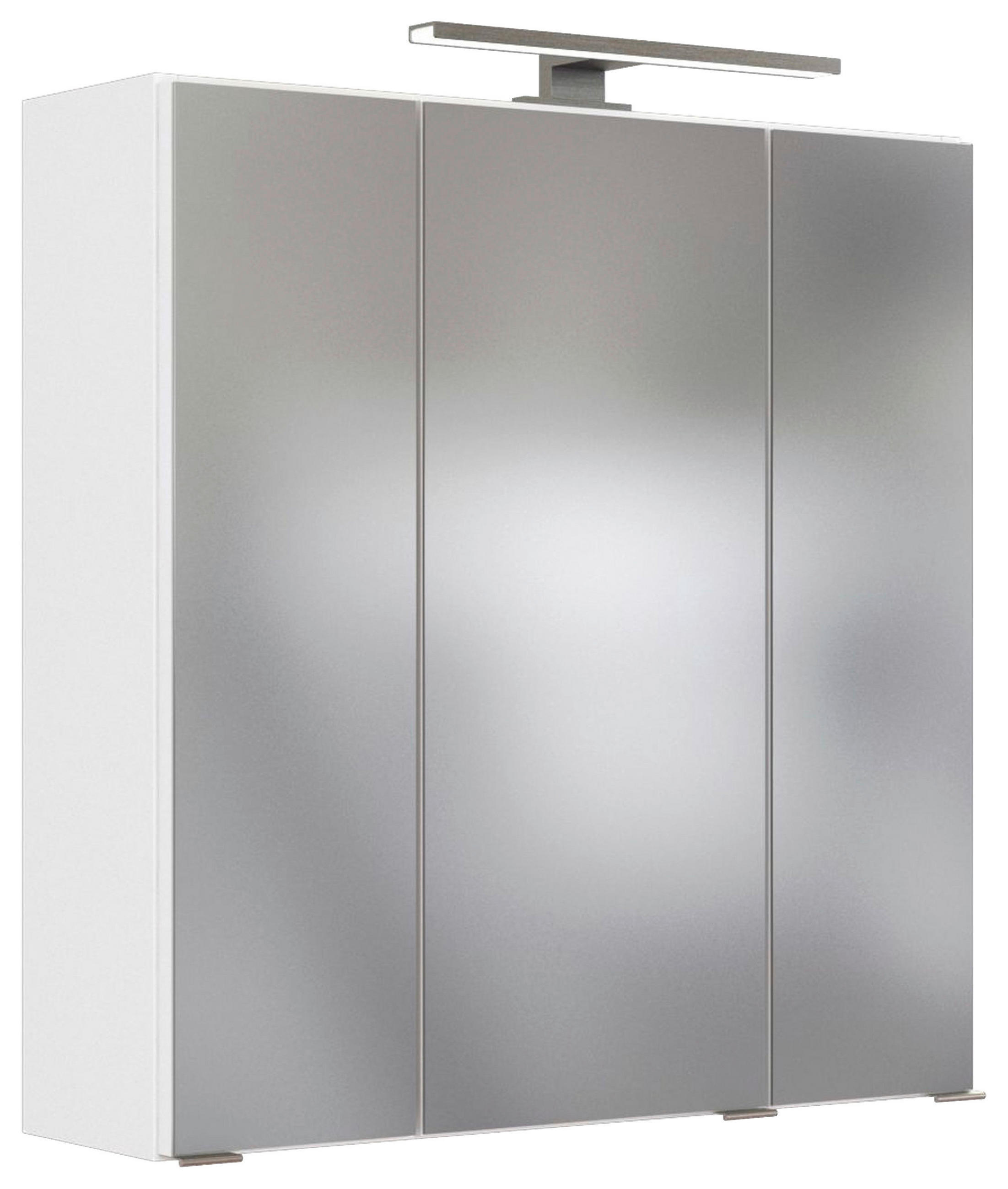 SPIEGELSCHRANK 60/66/20 cm  - Edelstahlfarben/Weiß, KONVENTIONELL, Glas/Holzwerkstoff (60/66/20cm) - Xora