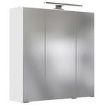 SPIEGELSCHRANK 60/66/20 cm  - Edelstahlfarben/Weiß, KONVENTIONELL, Glas/Holzwerkstoff (60/66/20cm) - Xora