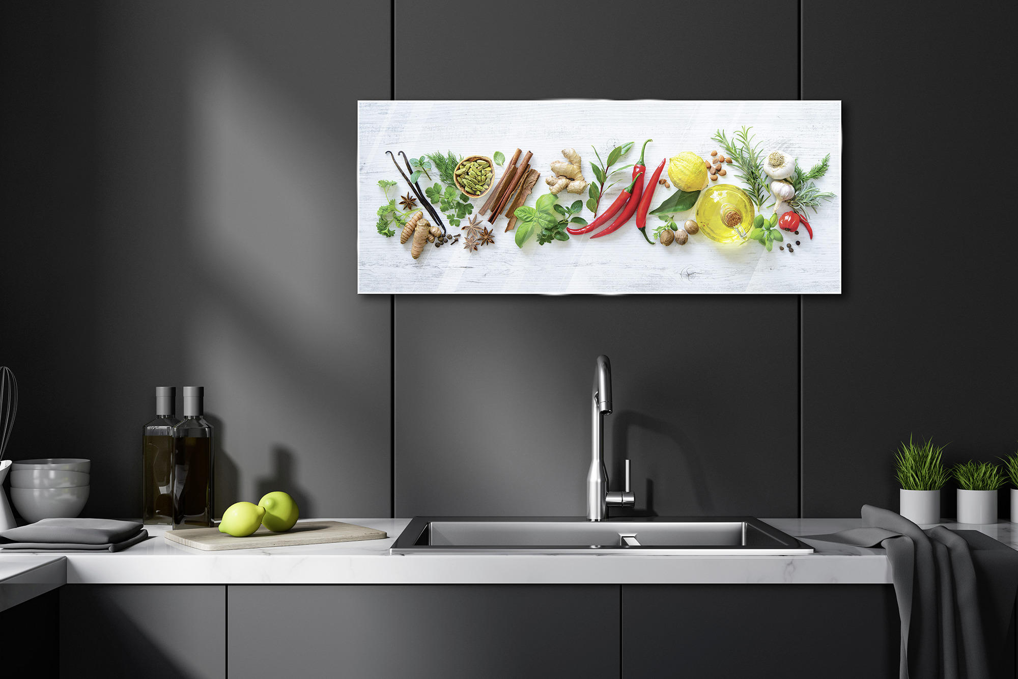 GLASBILD Essen & Trinken 50/125 cm  - Multicolor, Basics, Glas (50/125cm) - Euroart