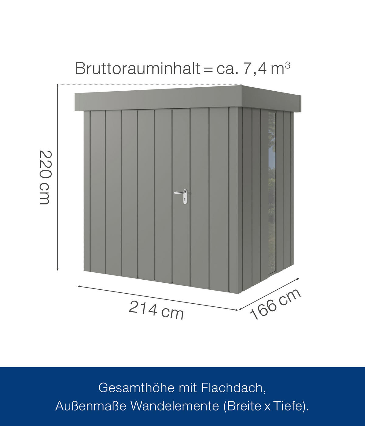 GERÄTEHAUS 229/220/181 cm  - Alufarben, Basics, Metall (229/220/181cm)