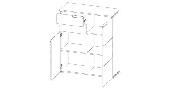 KOMMODE 100/119/40 cm  - Weiß Hochglanz/Silberfarben, Design, Holzwerkstoff/Kunststoff (100/119/40cm) - Carryhome