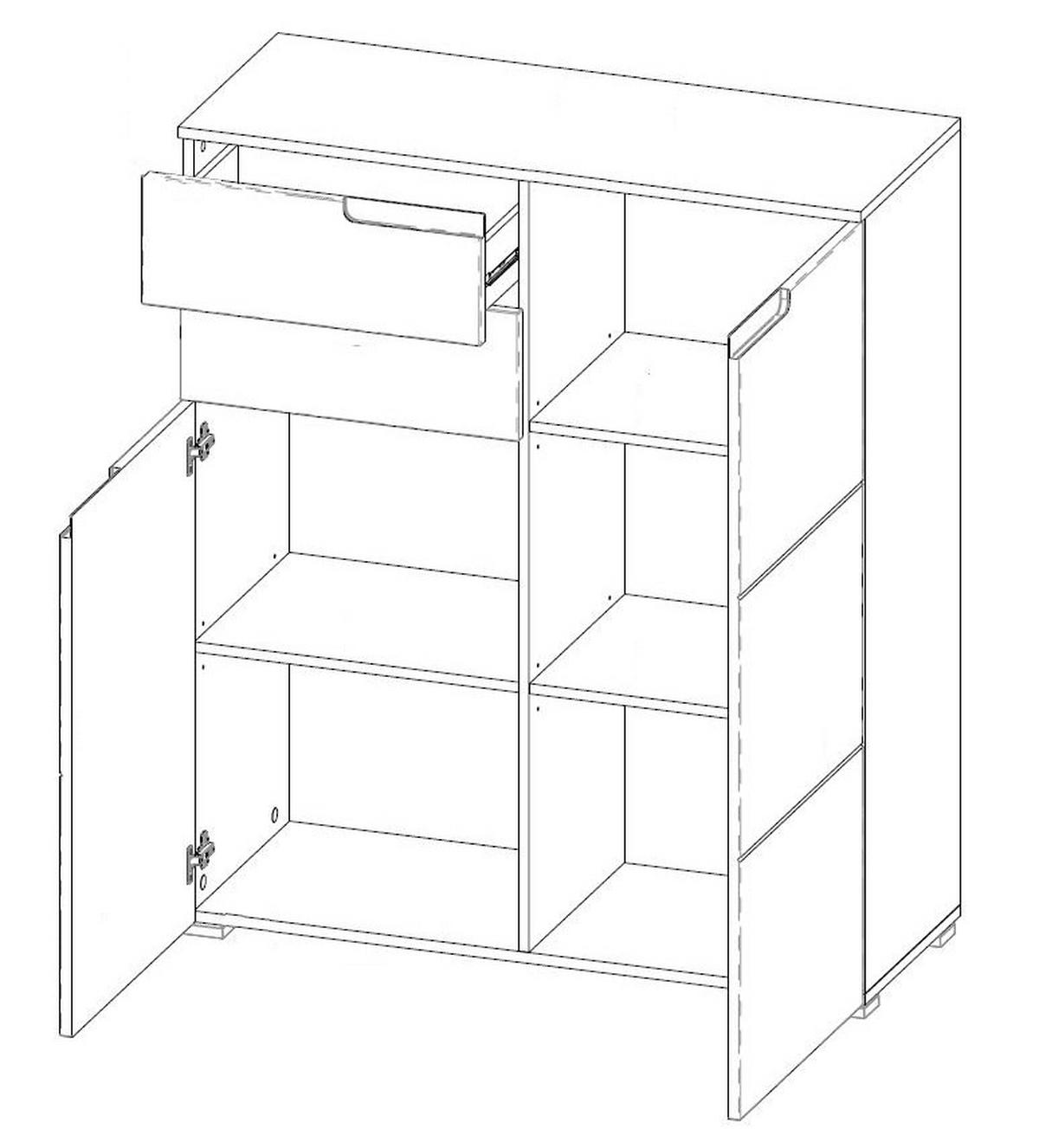 KOMÓD 100/119/40 cm  - ezüst/fehér, Design, műanyag/faalapú anyag (100/119/40cm) - Carryhome