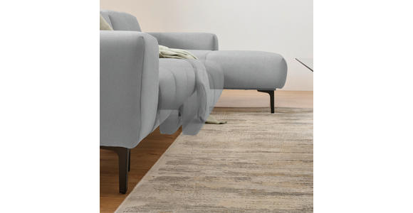 ECKSOFA in Chenille Hellgrau 311/167 cm - Hellgrau/Schwarz, Design, Textil/Metall (311/167cm) - Xora