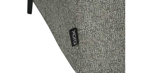 ECKSOFA in Struktur Hellgrau  280/205 cm  - Hellgrau/Schwarz, Design, Textil/Metall (280/205cm) - Xora