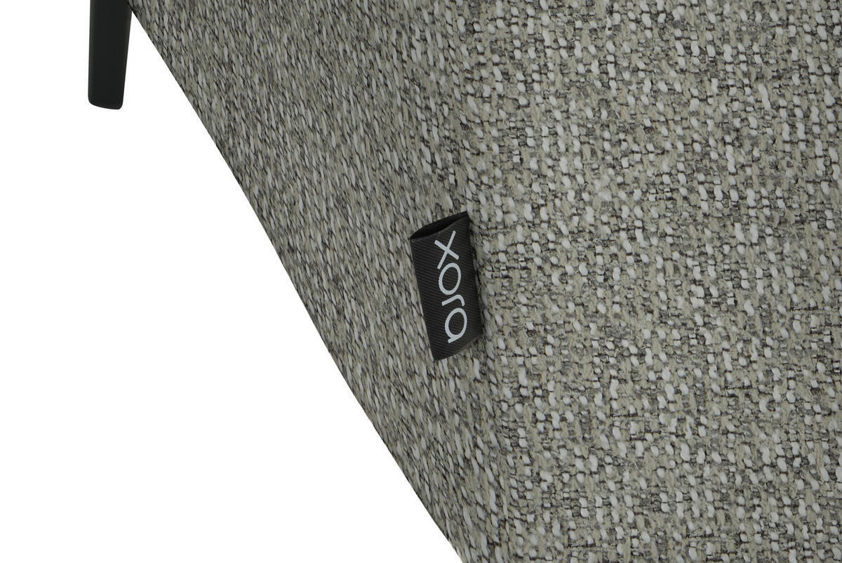 ECKSOFA in Struktur Hellgrau  280/205 cm  - Hellgrau/Schwarz, Design, Textil/Metall (280/205cm) - Xora