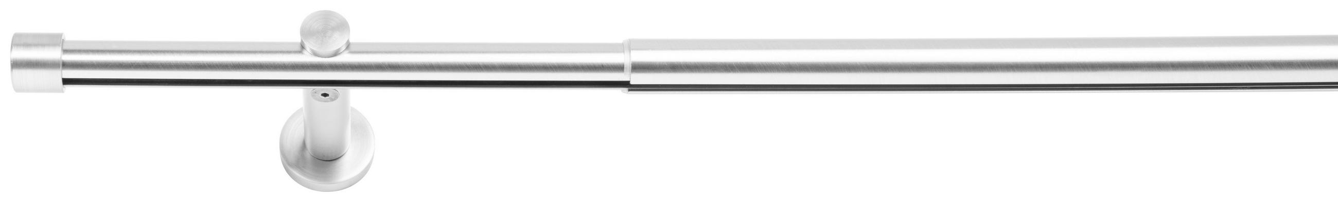 VORHANGSCHIENE - Grau Hochglanz, Basics, Metall (210/11,5/4,7cm) - Homeware