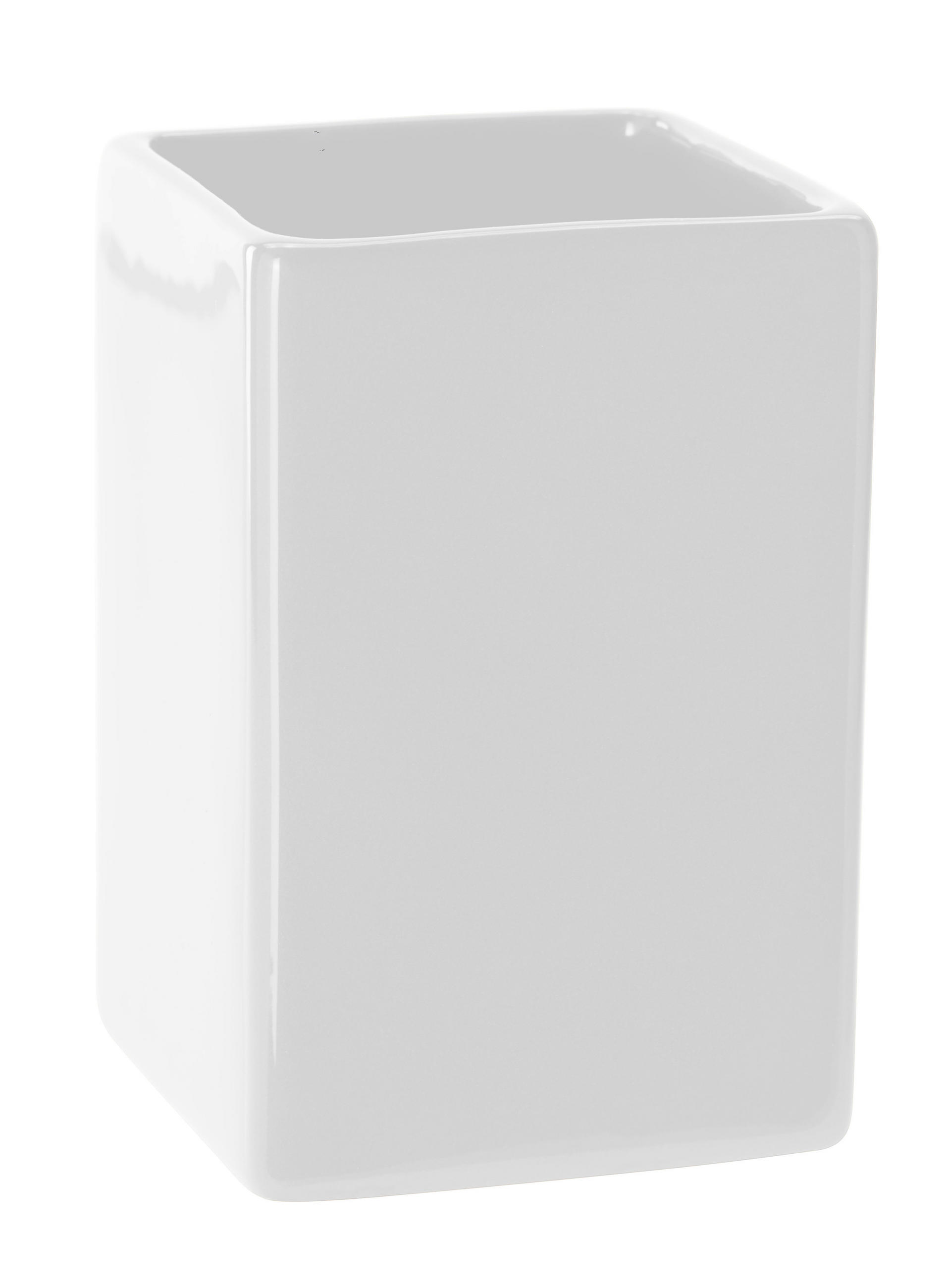 KELÍMEK NA ZUBNÍ KARTÁČEK bílá - bílá, Basics, keramika (7/11/7cm) - Sadena