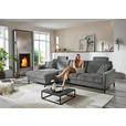 ECKSOFA in Chenille, Flachgewebe Dunkelgrau  175/316 cm  - Dunkelgrau/Schwarz, Design, Textil/Metall (175/316cm) - Dieter Knoll