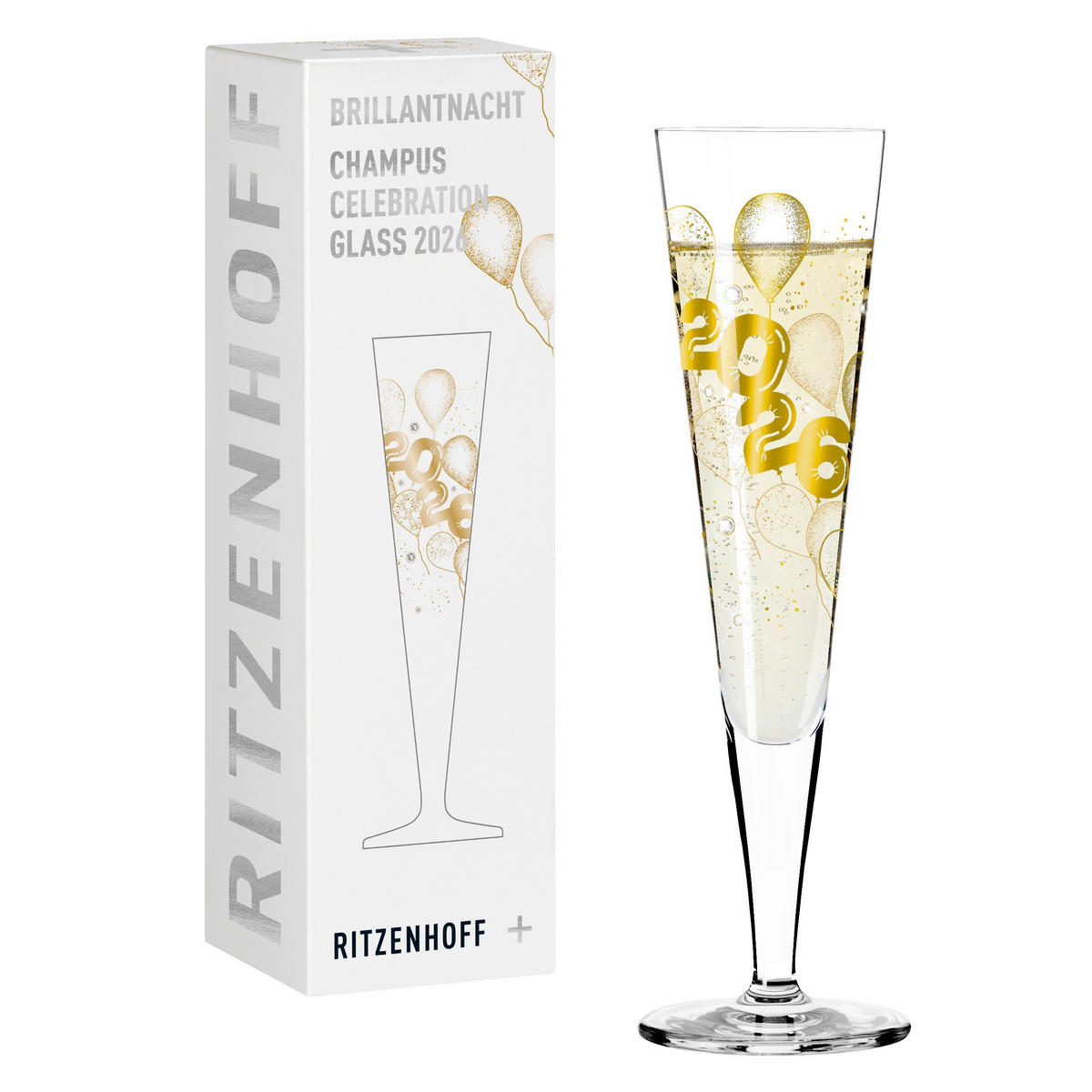 CHAMPAGNERGLAS Brillantnacht 205 ml  - Transparent/Goldfarben, Basics, Glas (7,2/24,0cm) - Ritzenhoff