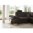 ECKSOFA in Mikrofaser Mokka  - Wildeiche/Beige, KONVENTIONELL, Holz/Textil (236/286cm) - Voleo