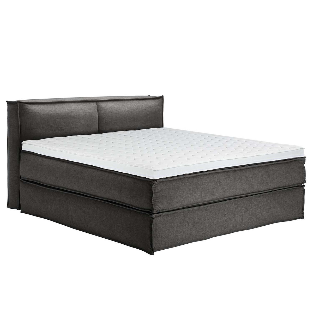BOXSPRINGBETT 180/200 cm  in Anthrazit  - Anthrazit/Schwarz, Design, Textil (180/200cm) - home24