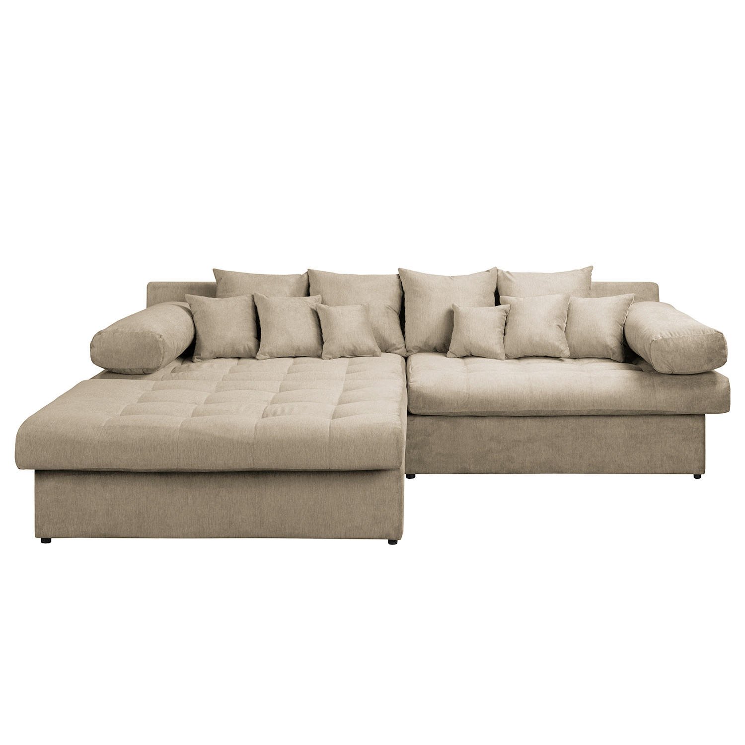 ECKSOFA Naomi Cappuccino Mikrofaser Rückenkissen  - Schwarz/Cappuccino, Design, Kunststoff/Textil (243/284cm) - P & B