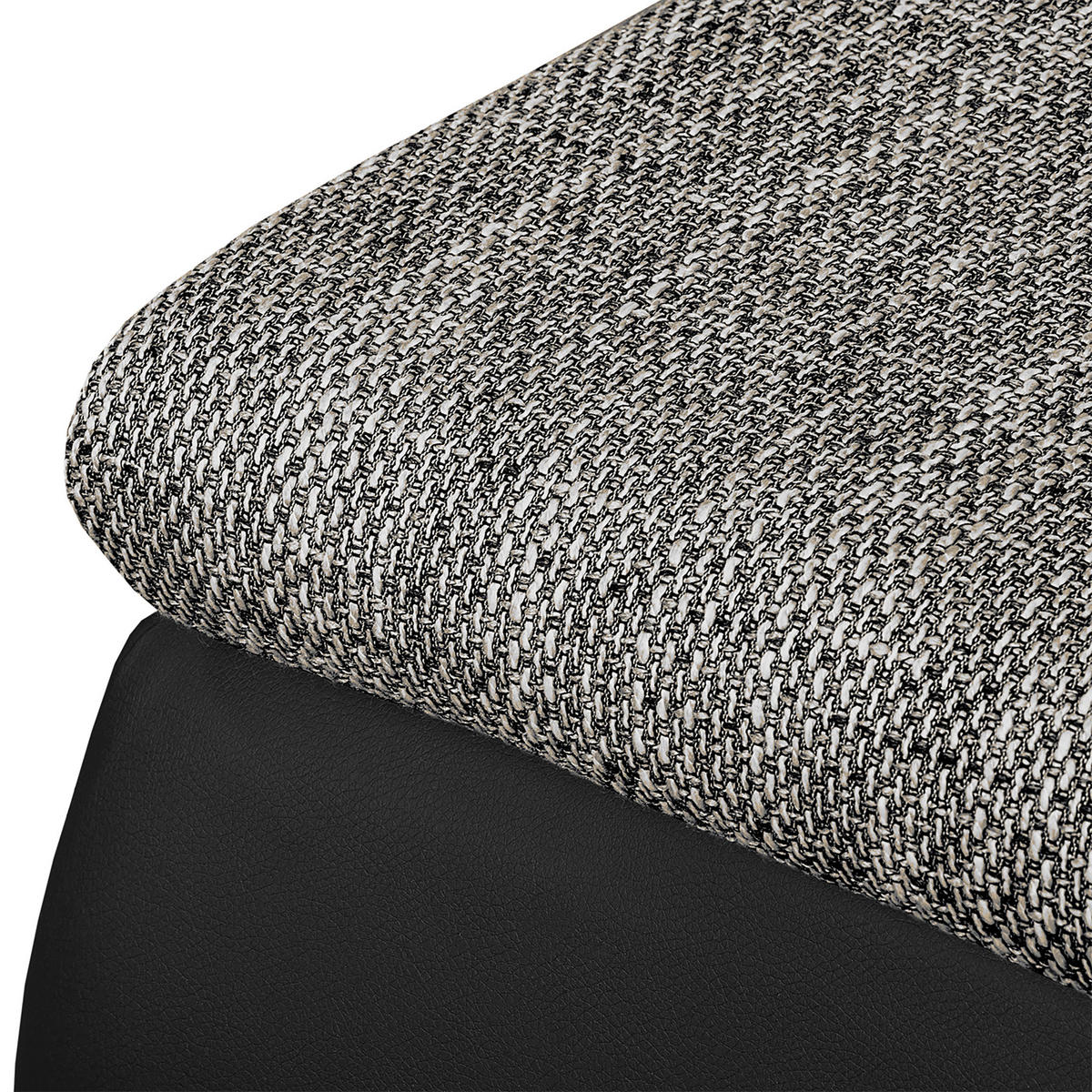 ECKSOFA Grau, Schwarz Textilgeflecht  - Chromfarben/Schwarz, Design, Textil (266/175cm) - Livetastic