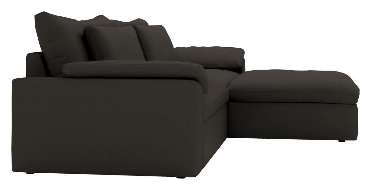 ECKSOFA  Chenille Mokka  - Schwarz/Mokka, Modern, Kunststoff/Textil (306/198cm) - Carryhome