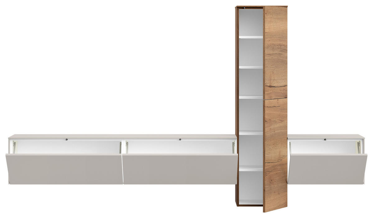 WOHNWAND  in Grau  282/160/37 cm  - Eichefarben/Grau, Design, Holzwerkstoff (282/160/37cm) - Celina Home